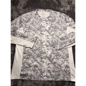 Huk Fishing Mens XXL Grey White Camo Long Sleeve Performance Shirt Mesh Panels